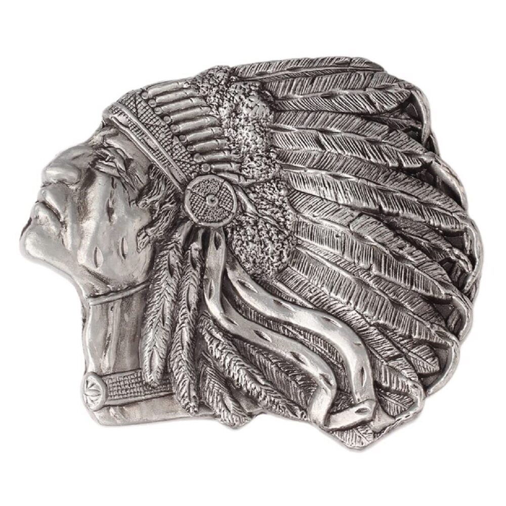 8203 Native American Indian Chief Belt Buckle , Indian Warrior Chief Head